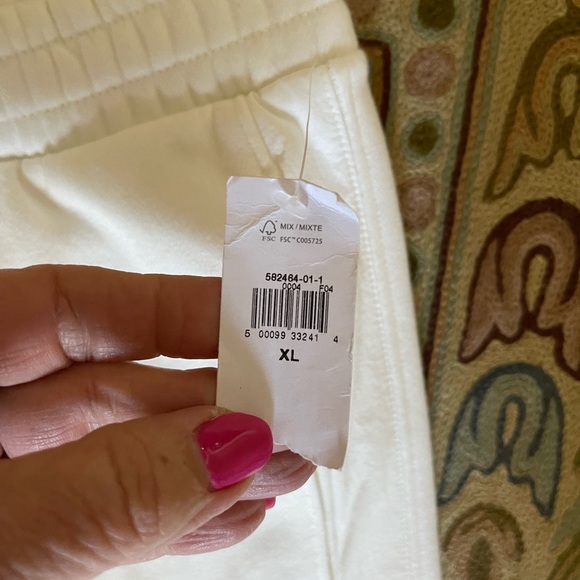 White Wide Leg GAP Sweatpants, XL - Picture 2 of 10